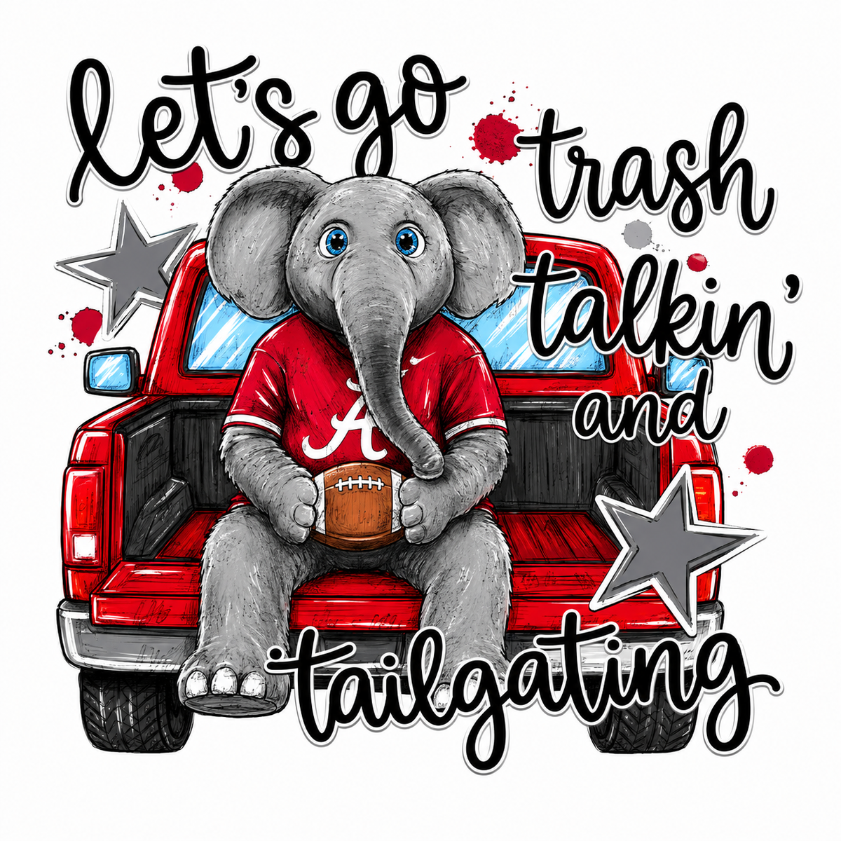 Alabama Elephant Tailgating DTF Transfer