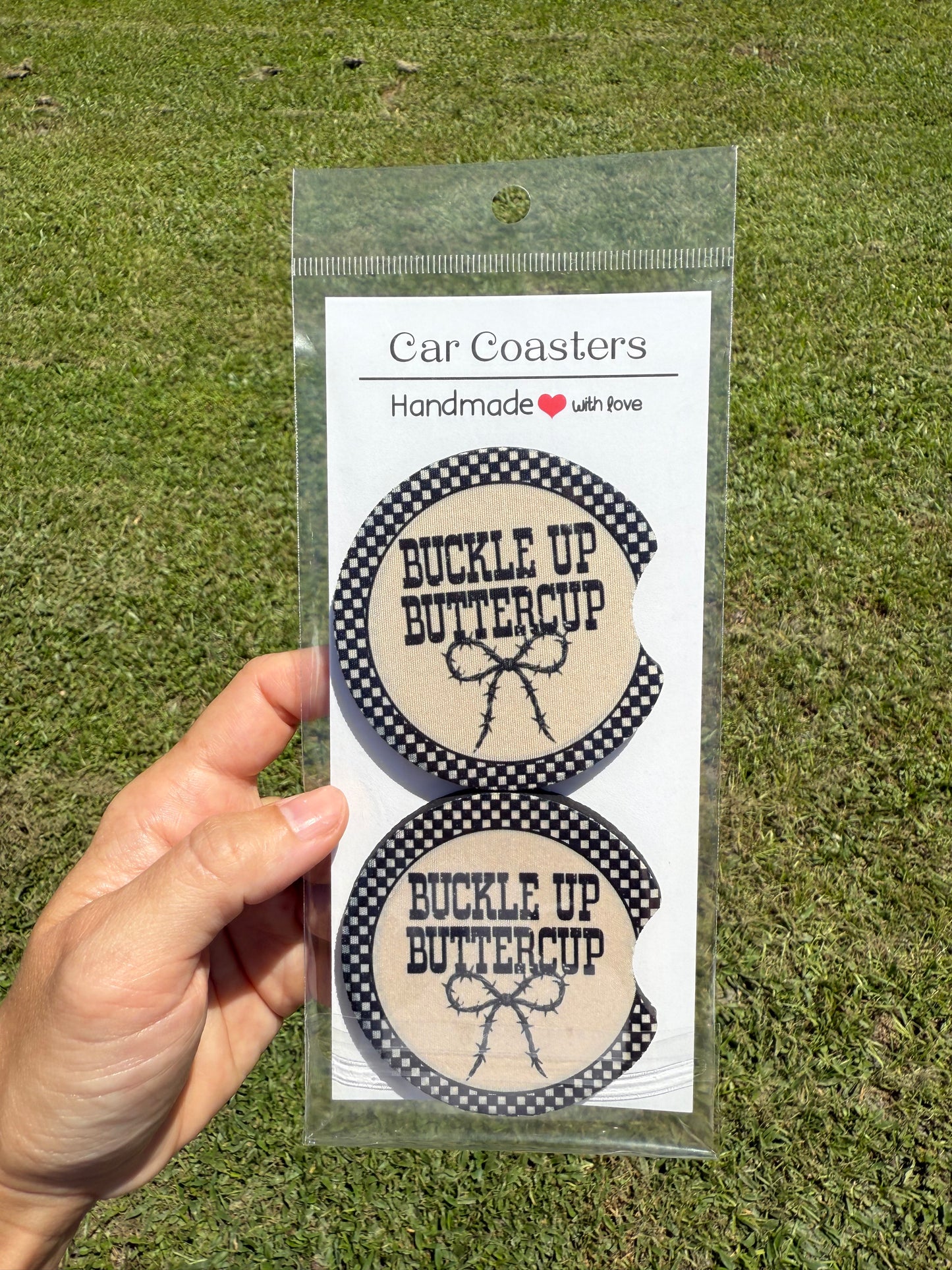 Buttercup on Board Car-Coasters