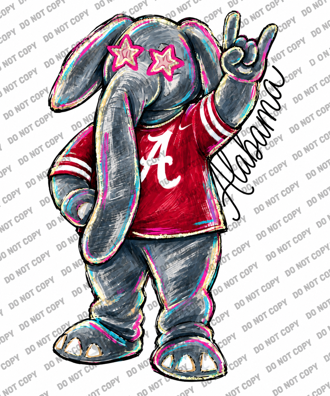 Alabama Star Shades Elephant DTF Transfer