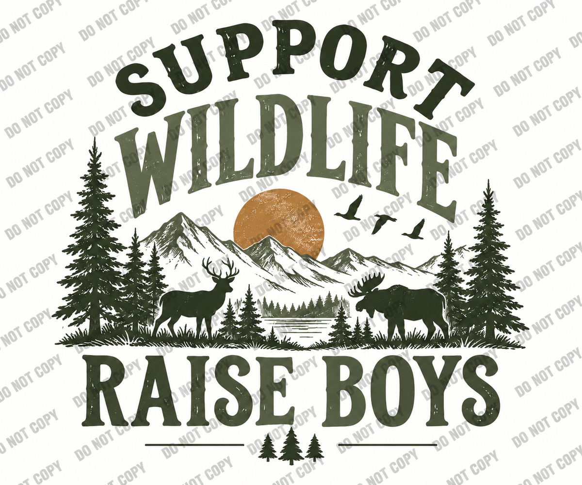 Support Wildlife Raise Boys DTF Transfer