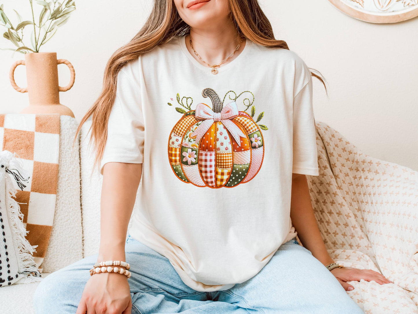 Quilted Pumpkin Tee