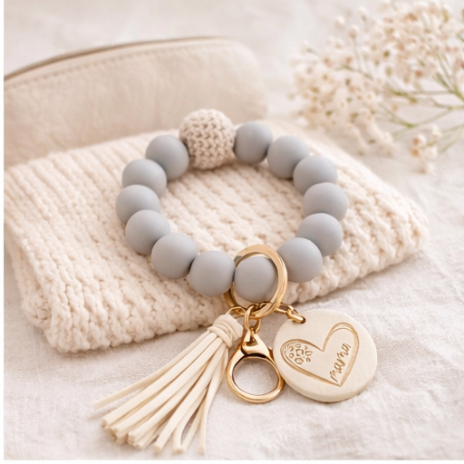 Mama Wristlet Keychain (Gray)