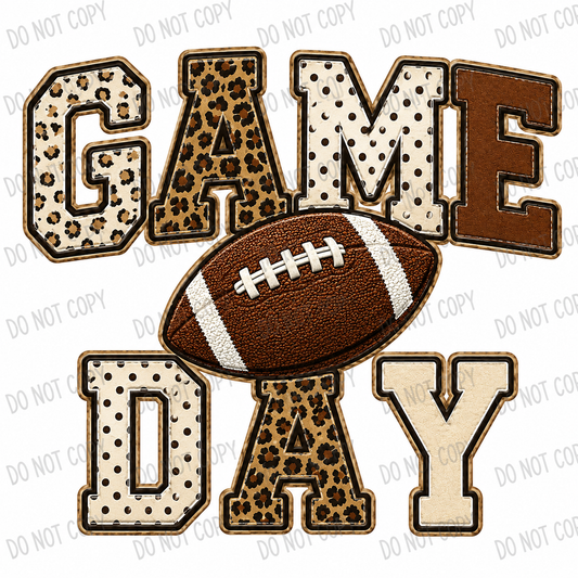Game Day Leopard Football DTF Transfer