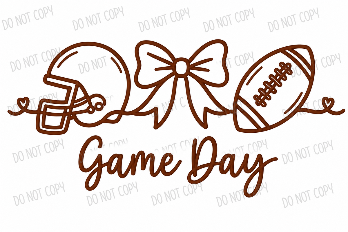 Game Day Football Bow DTF Transfer