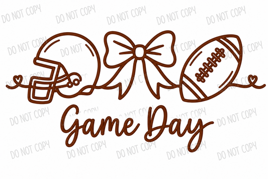 Game Day Football Bow DTF Transfer