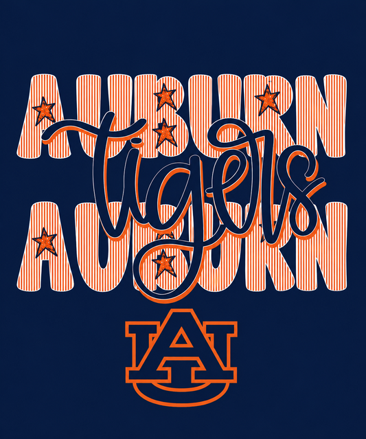 Auburn Tigers Orange & Navy DTF Transfer