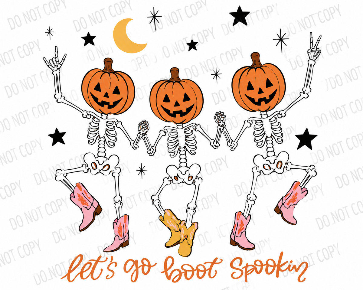 Let’s Go Boot Spookin’ – Halloween DTF Transfer