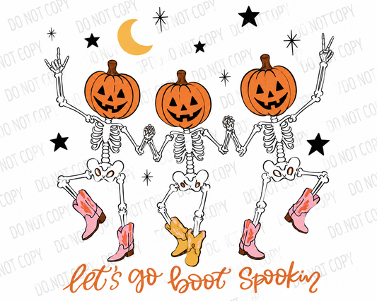 Let’s Go Boot Spookin’ – Halloween DTF Transfer
