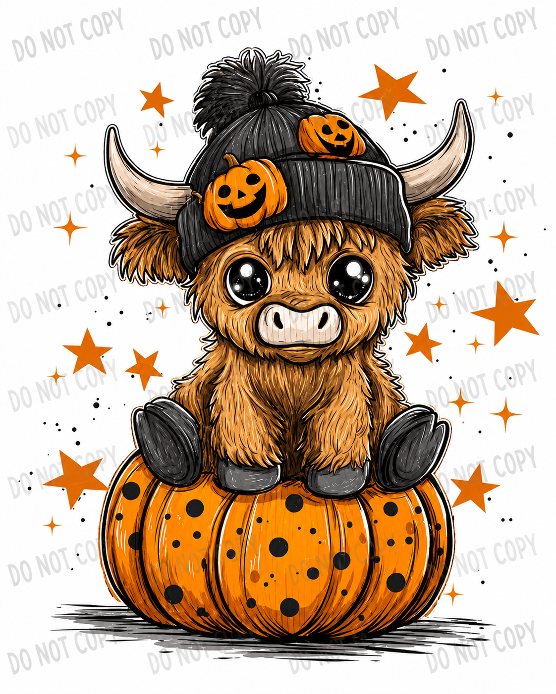 Halloween Highland Cow DTF Transfer