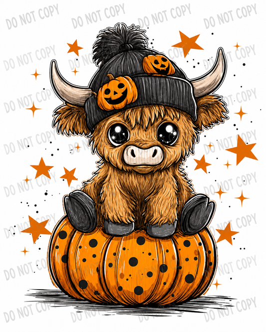 Halloween Highland Cow DTF Transfer