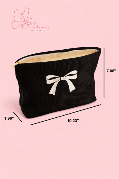 Bowknot Beauty Bag – Black