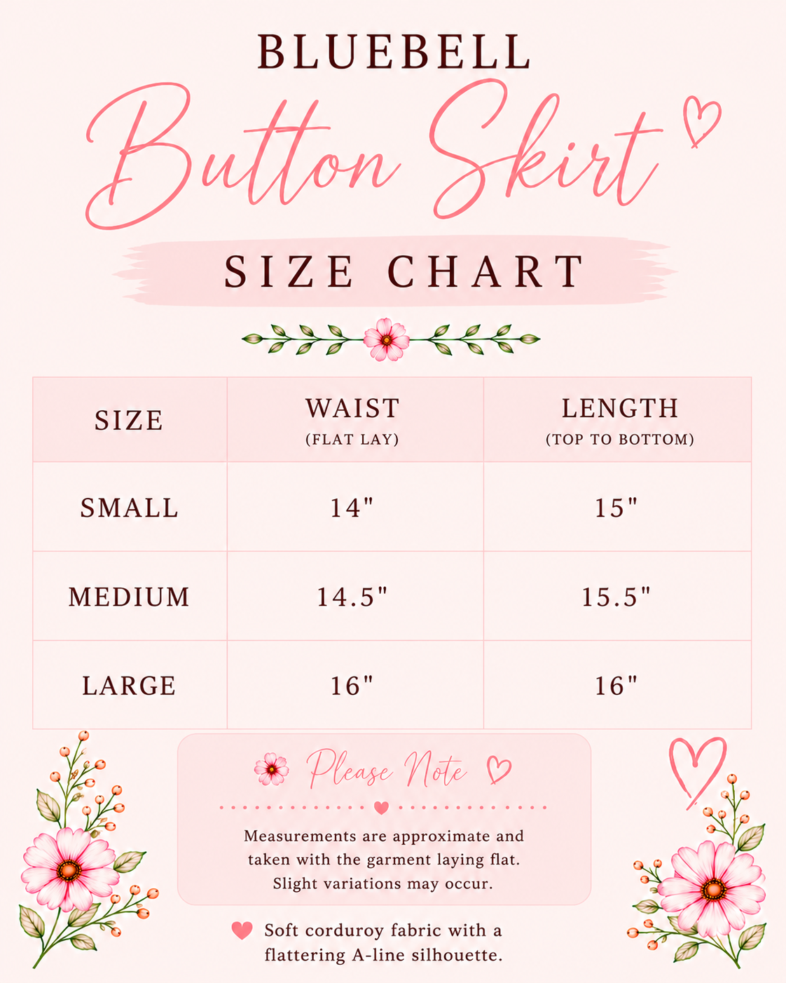 Bluebell Button Skirt