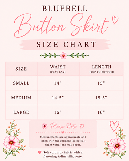 Bluebell Button Skirt