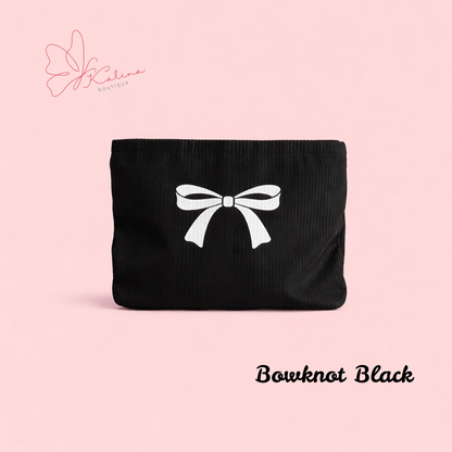 Bowknot Beauty Bag – Black