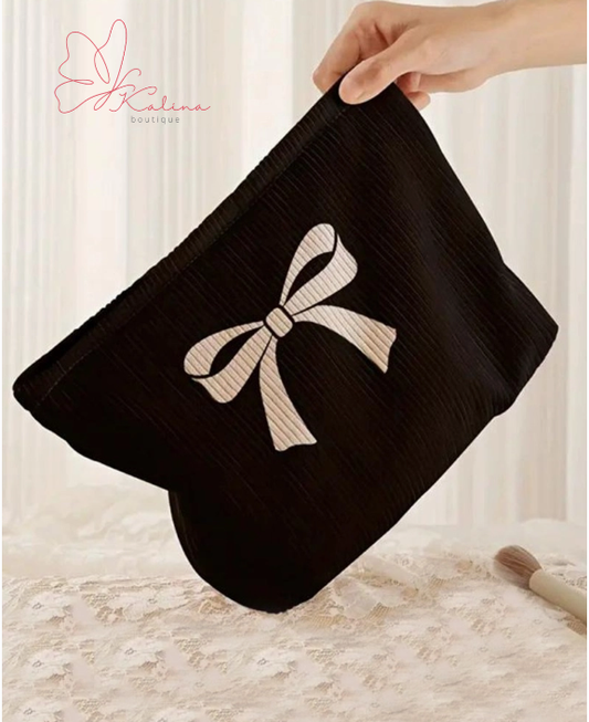 Bowknot Beauty Bag – Black