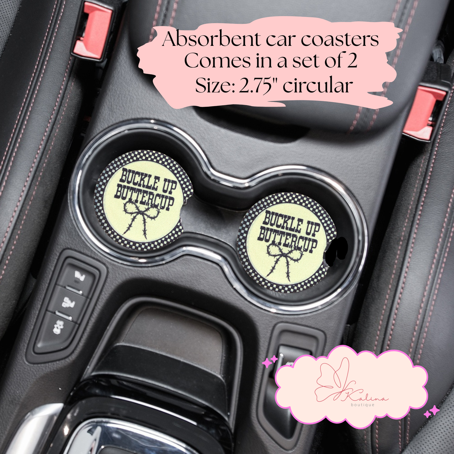 Buttercup on Board Car-Coasters