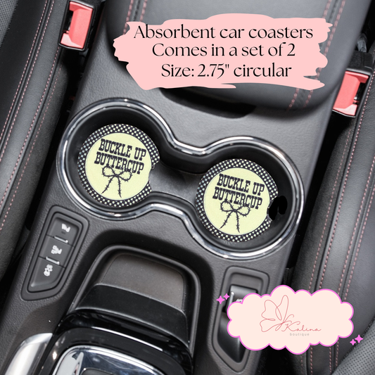 Buttercup on Board Car-Coasters