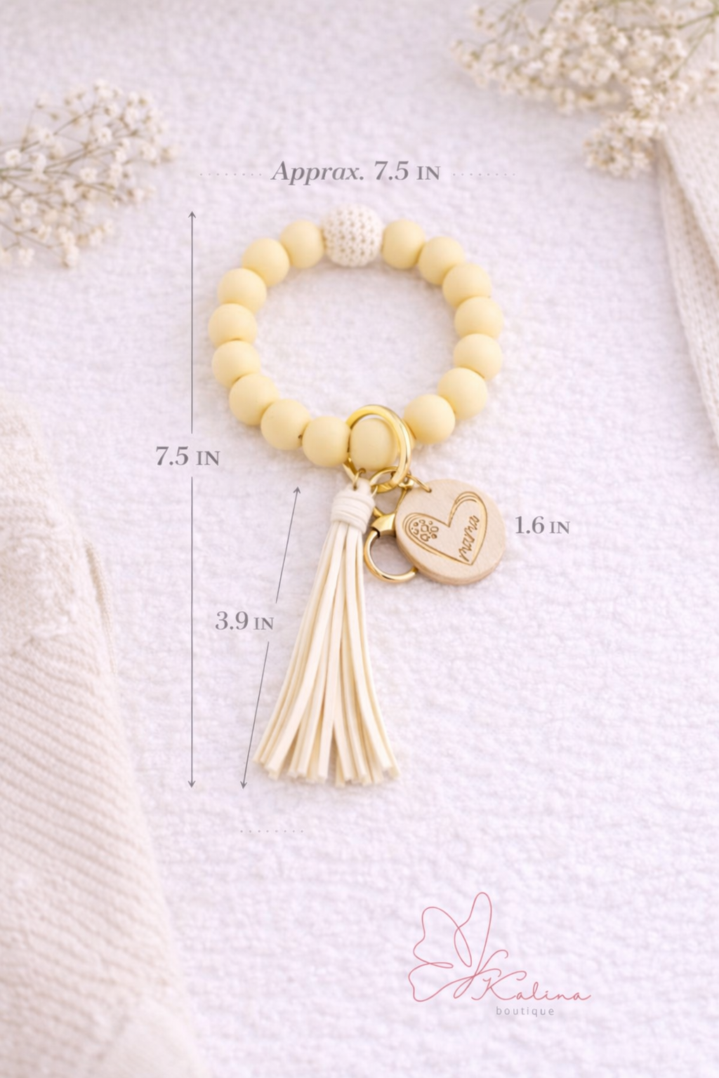 Mama Wristlet Keychain (Butter)