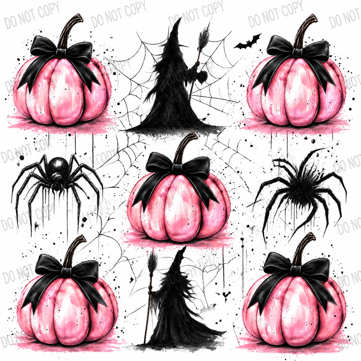 Pink Pumpkin Spooky Season DTF Transfer