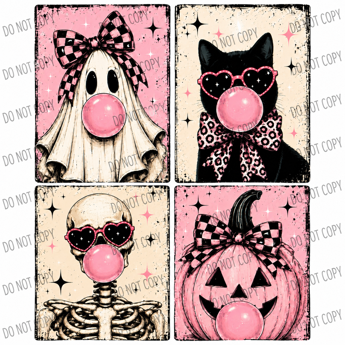 Pink Bubblegum Halloween DTF Transfer