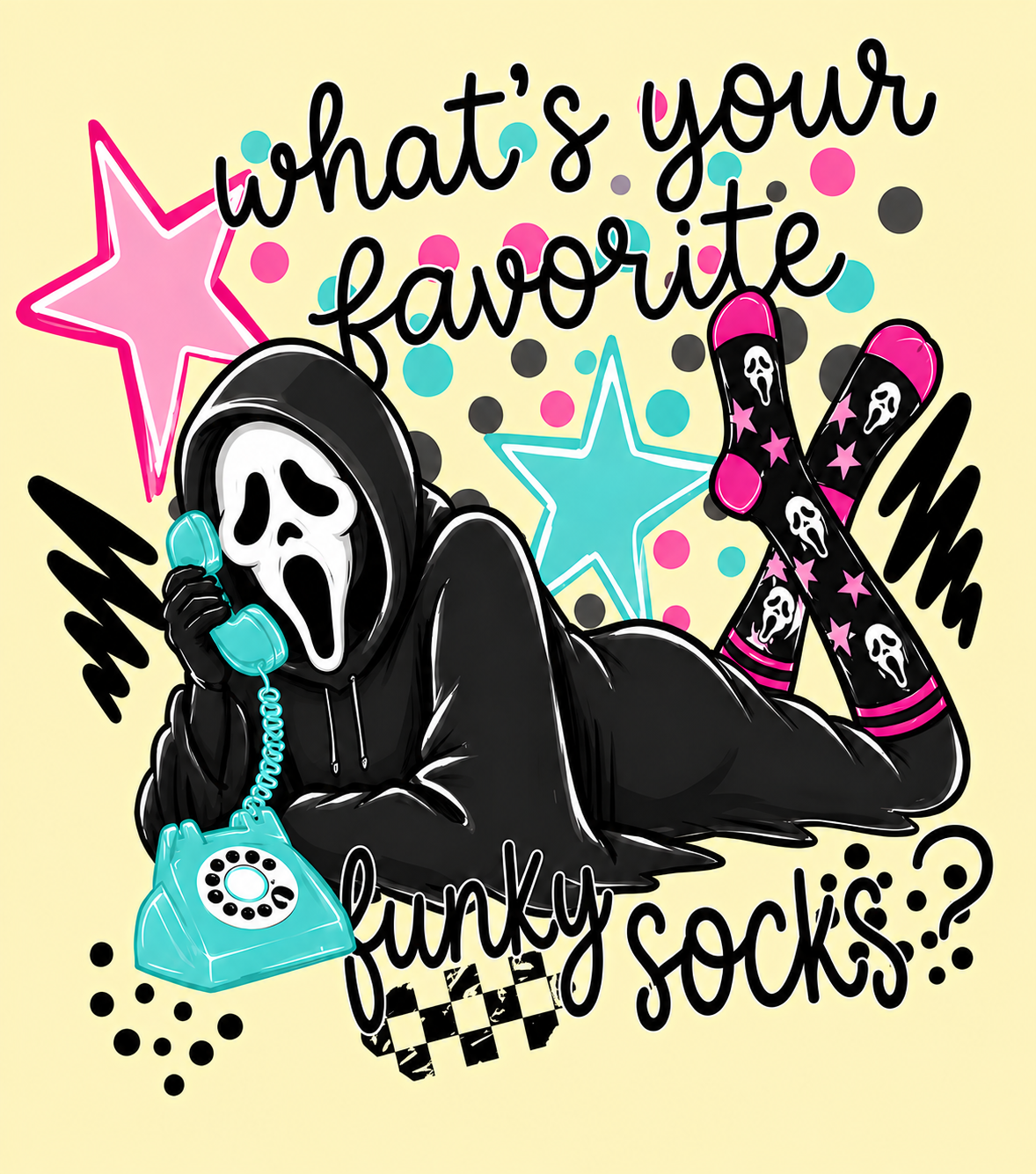 What’s Your Favorite Scary Movie? Funky Socks DTF Transfer