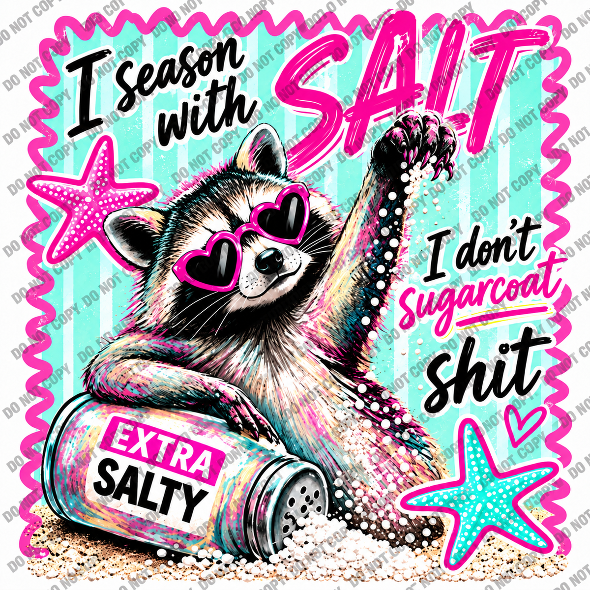 Extra Salty Raccoon DTF Transfer