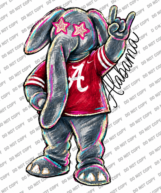 Alabama Star Shades Elephant DTF Transfer