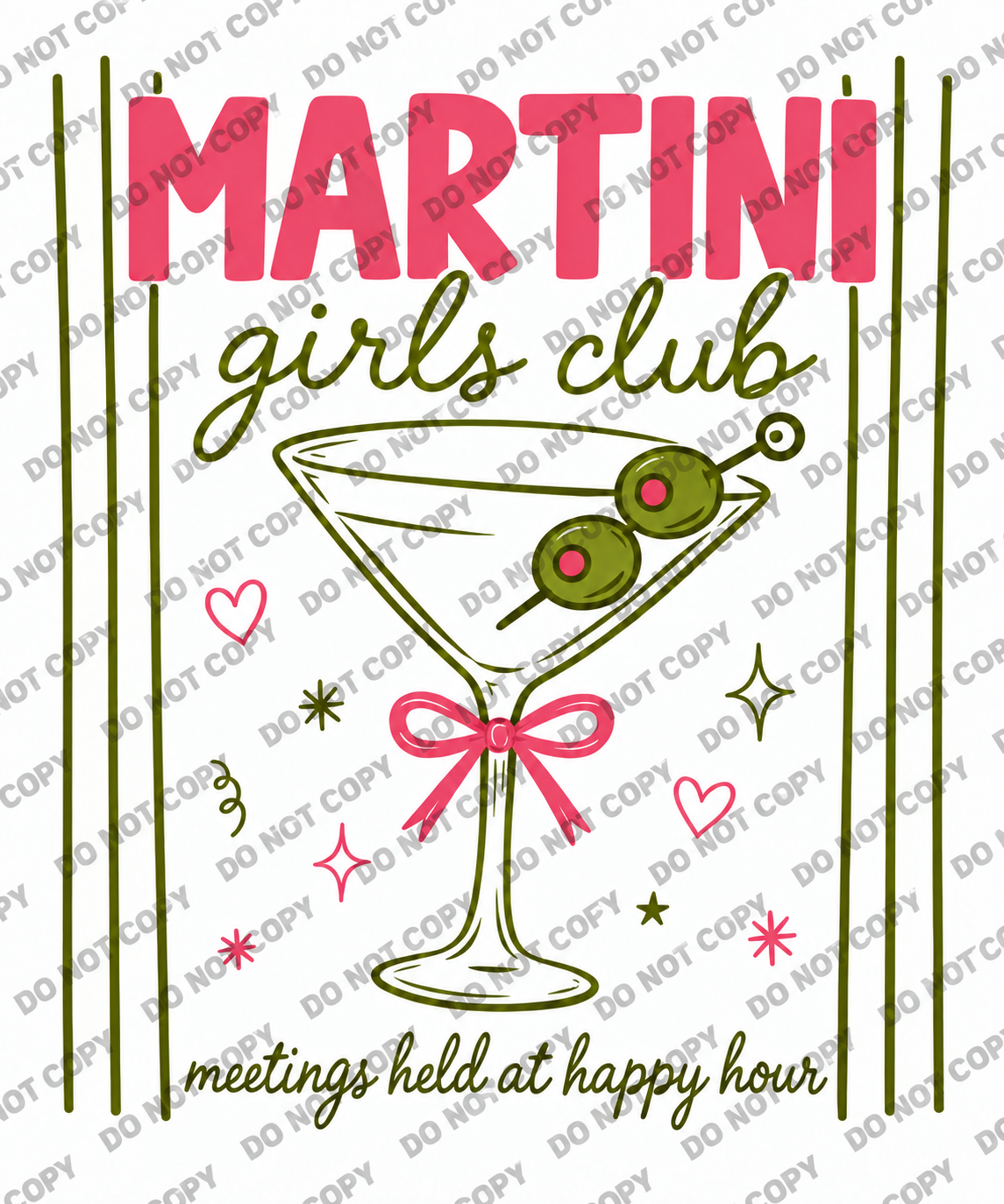 Martini Girls Club DTF Transfer