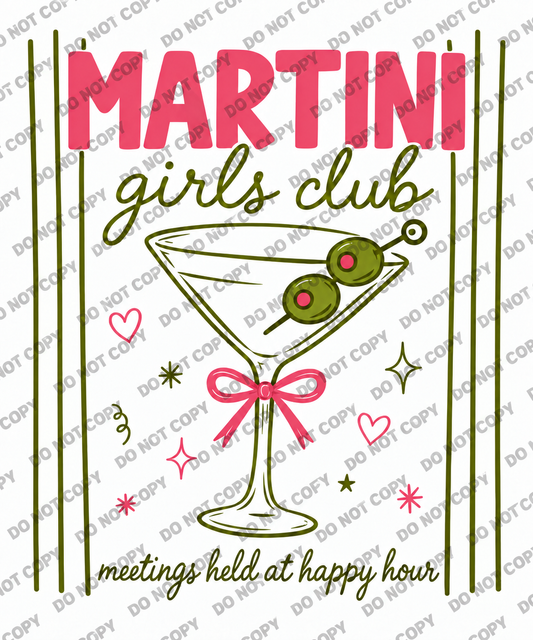 Martini Girls Club DTF Transfer