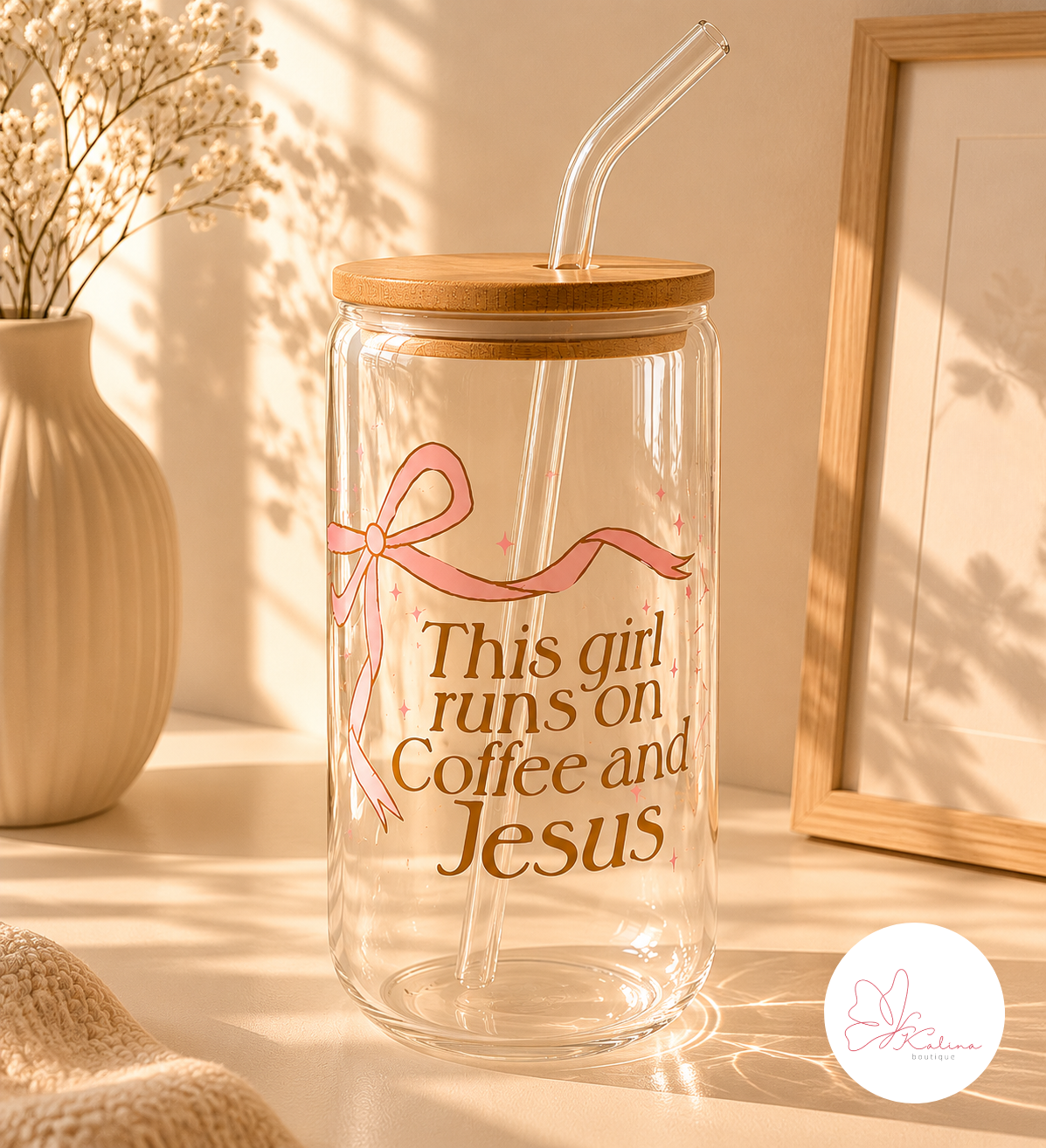 Coffee & Jesus Coffee Glass