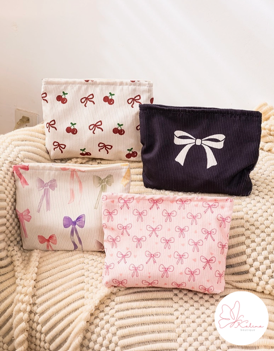 Cherry Bow Cosmetic Bag