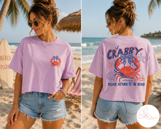Crabby Girl Crop Tee