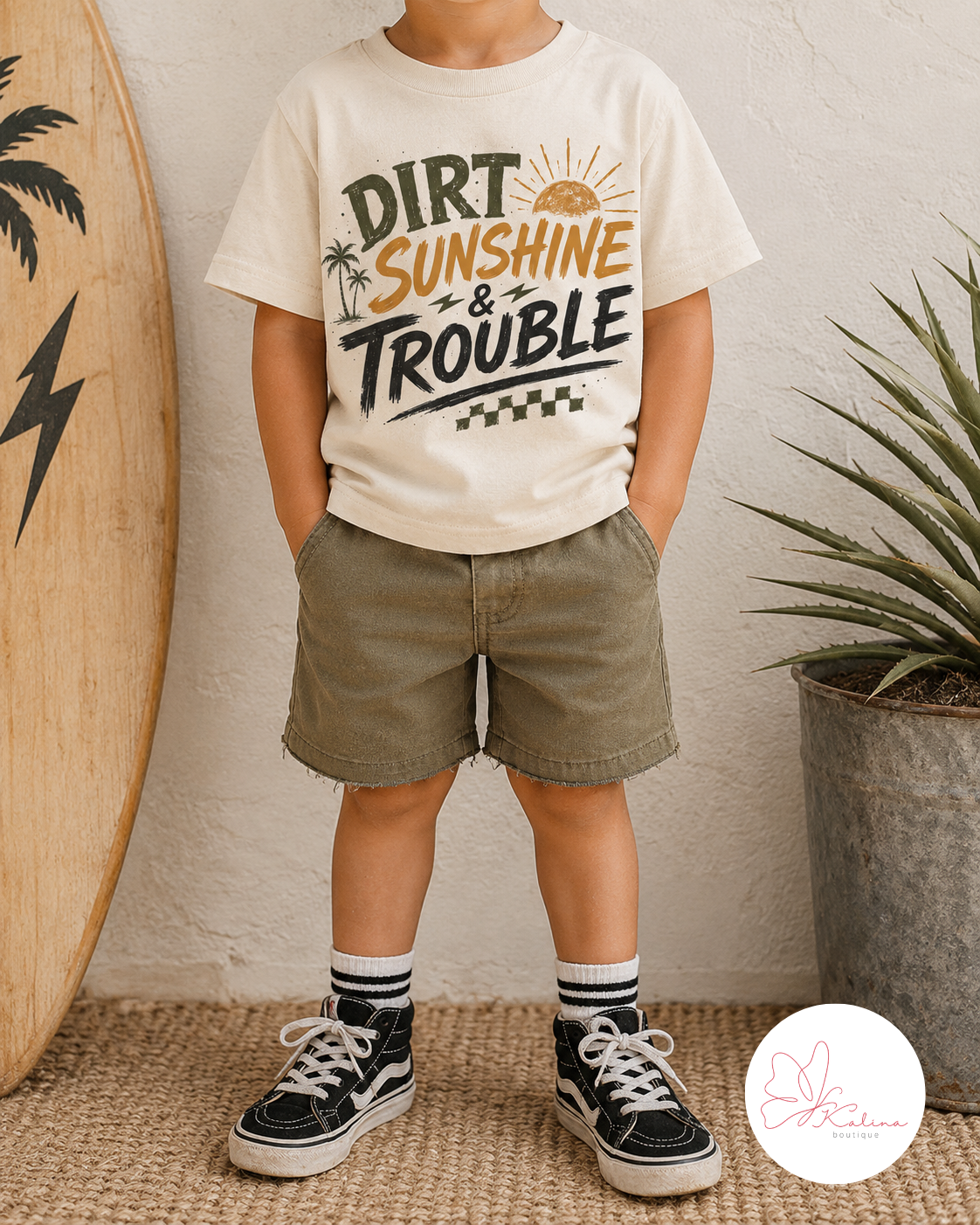 Dirt, Sunshine & Trouble Boys Tee