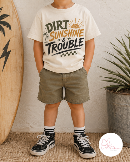 Dirt, Sunshine & Trouble Boys Tee