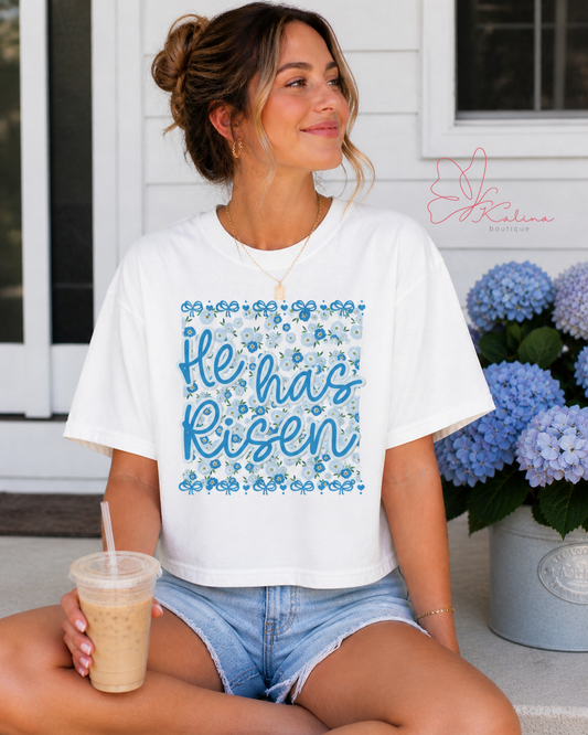 He Has Risen Crop Tee