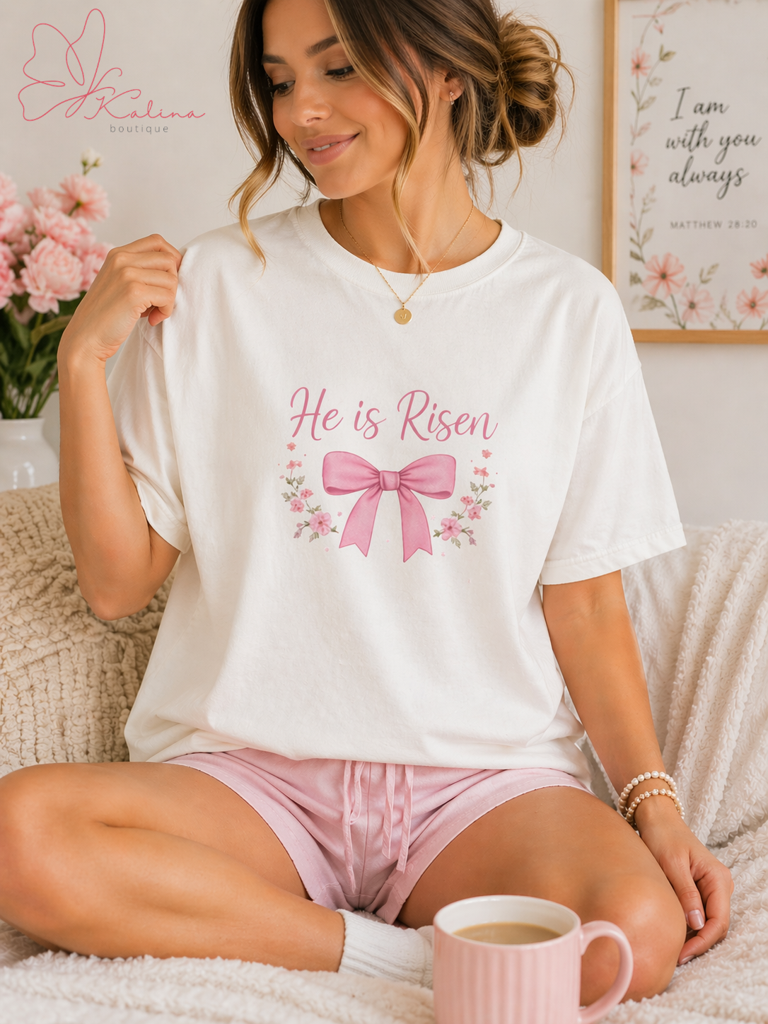 He is Risen Bow Tee