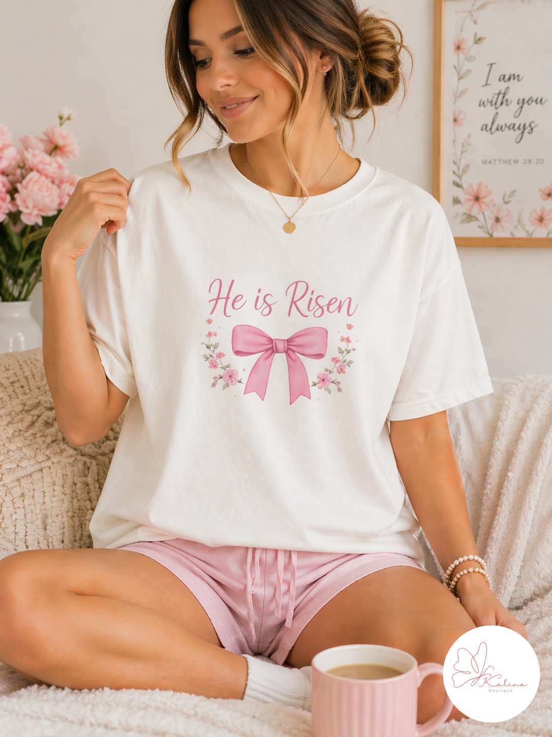 He is Risen Bow Tee