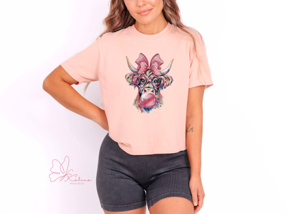 Highland Cow Crop Tee