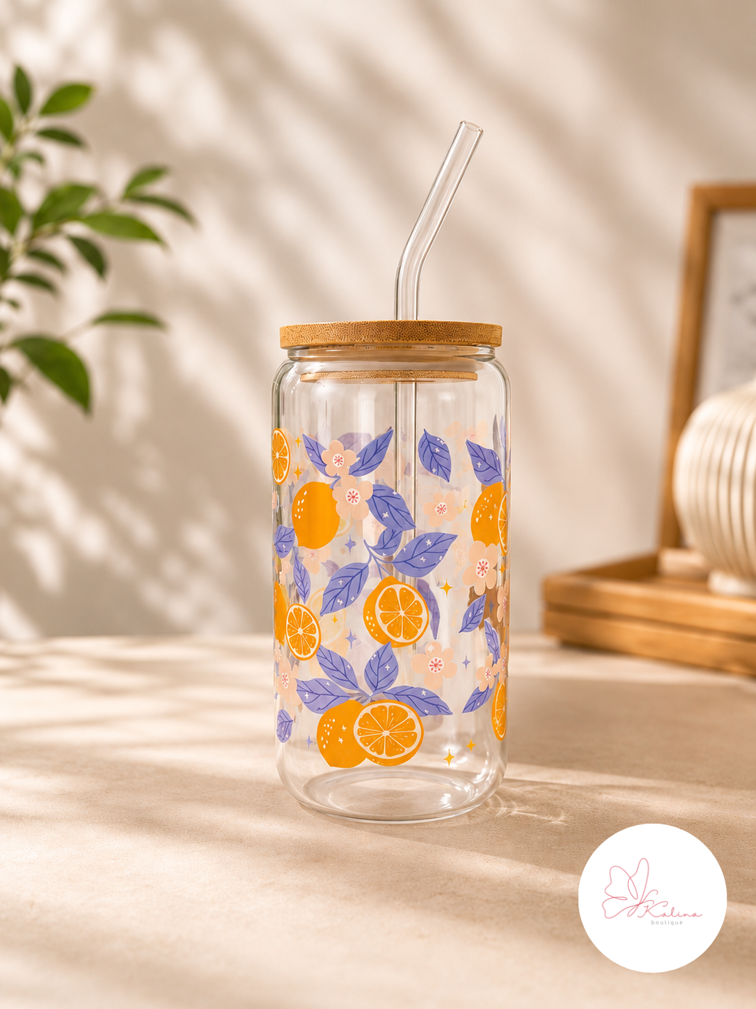 Lemon Blossom Coffee Glass