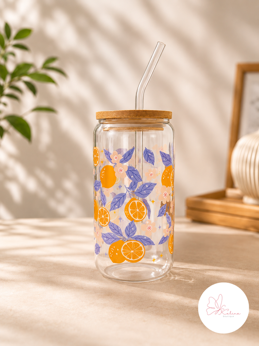 Lemon Blossom Coffee Glass