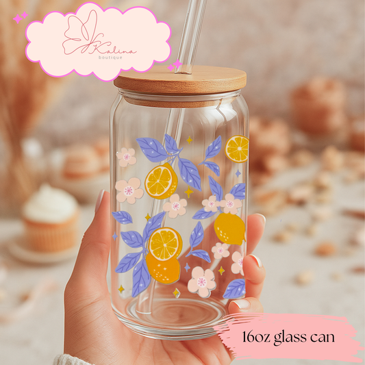 Lemon Blossom Coffee Glass