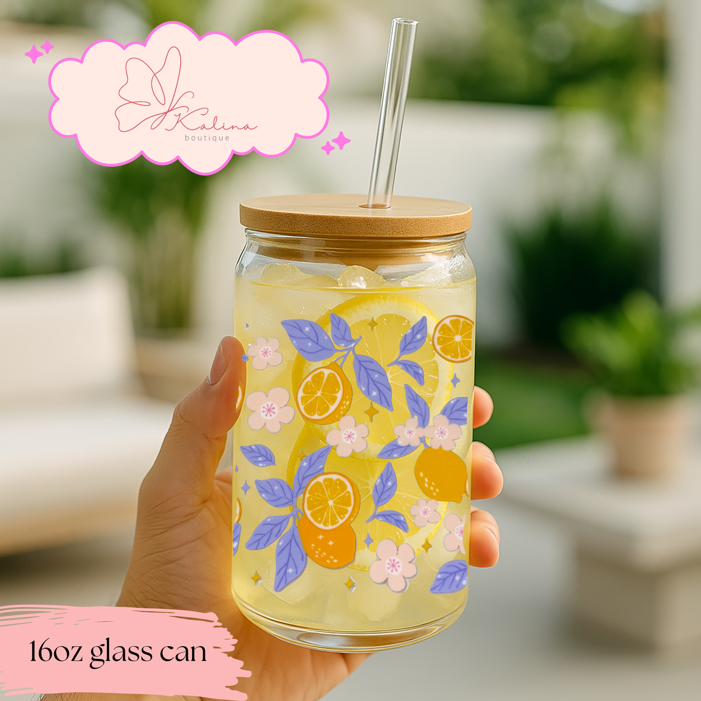 Lemon Blossom Coffee Glass