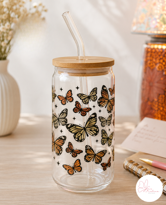 Butterfly Coffee Glass