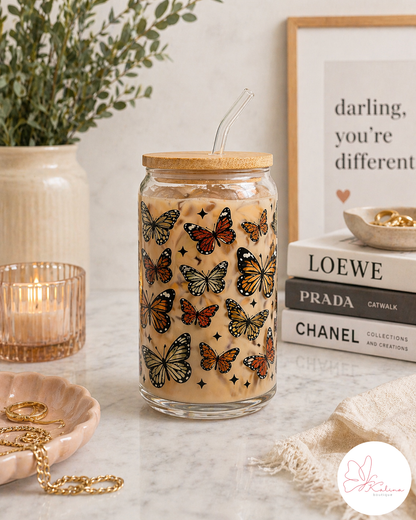 Butterfly Coffee Glass