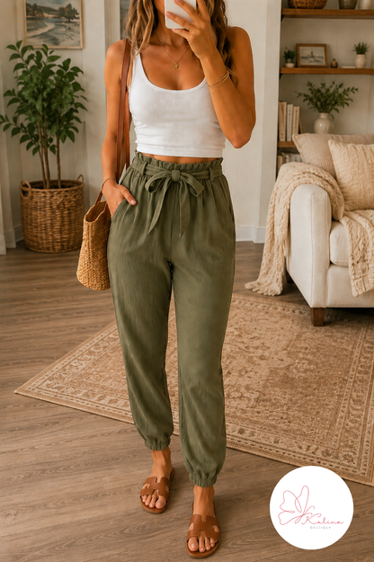 Olive Orchard High-Waist Pants