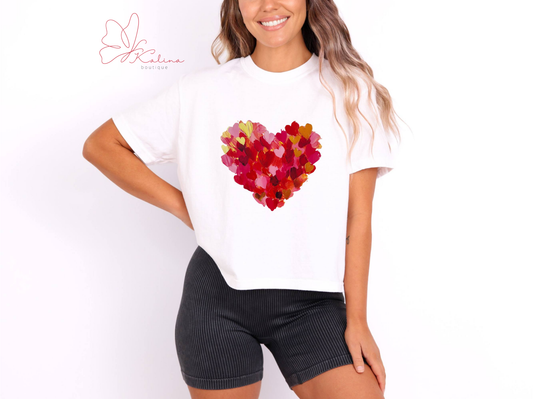 Painted Heart Crop Tee
