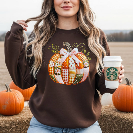 Quilted Pumkin Sweatshirt