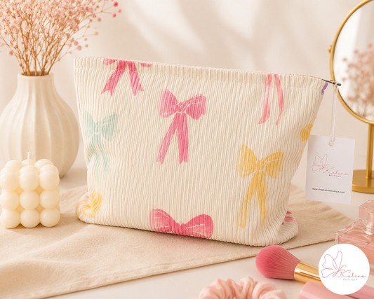 Pastel Bow Cosmetic Bag