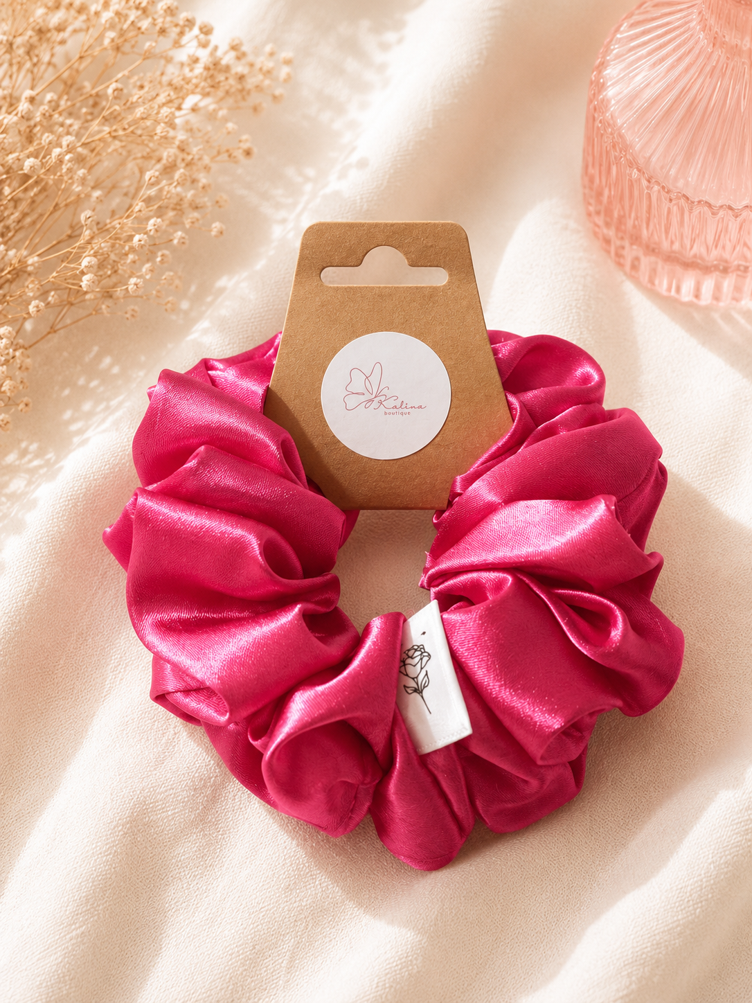 Raspberry Rose Scrunchie