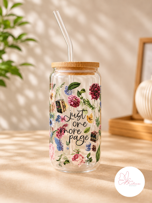 Just One More Page Coffee Glass